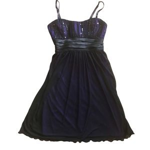 Black and Purple Empire Waist Dress Size S